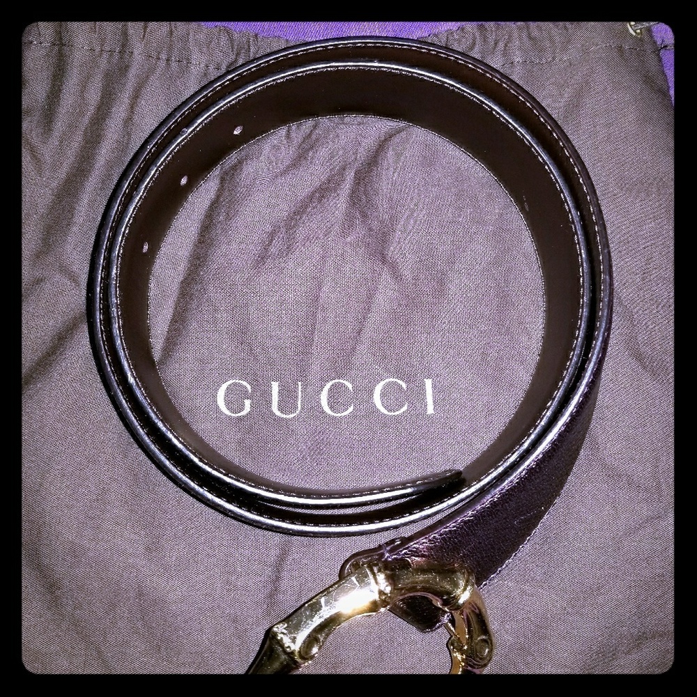 Authentic GUCCI Bamboo Buckle Purple Belt